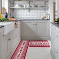 thumbnail image 2 of Kitchen Rug Mat Christmas Reindeer Snowflake Geometric, Set of 2, Anti-Fatigue Non-Skid Washable Kitchen Runner Rugs, Bohemian Red White Soft Comfort Rug for Kitchen, Floor, Front of Sink, Laundry, 2 of 6
