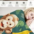 thumbnail image 3 of WERPE Monkey Throw Blanket Green Cute Soft Fuzzy Fleece Lightweight Funny Monkeys Banana Blankets Gifts for Kids or Adult 50x60In Sofa Couch Room and Bed Chiristmas Decor All Seasons White, 3 of 6