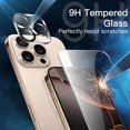 thumbnail image 5 of 5 in 1 Matte Case for iPhone 16 Pro Max 6.9-Inch with 2-Pack Each Tempered Glass Screen Protector and Camera Lens Protector, Translucent Back Shockproof Phone Cover (Black), 5 of 5