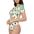 thumbnail image 2 of Daiia Racket and Tennis Ball print Women's Crew Neck Short Sleeve Bodysuit Fashion Tops Fit Casual Basic Extender Bodysuit-Small, 2 of 9