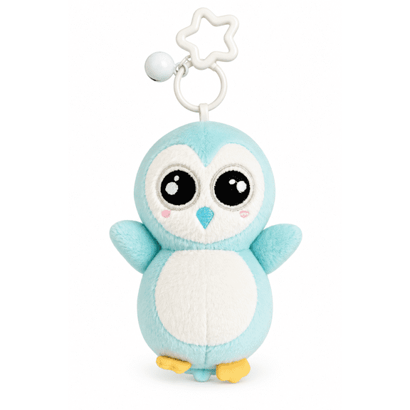 PretziPals Soft Stuffed Animal Penguin Snap Hook Keychain Plush Charm, Blue