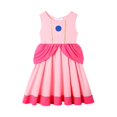 thumbnail image 3 of Vestido de princesa de algodón para niñas pequeñas, ropa informal de fiesta de cumpleaños, vacaciones, sirena, melocotón, Elsa, Anna, blanca, nieve, Verano, 3 of 5