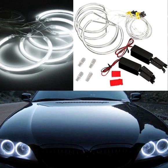 4 Pcs Yeux d'Ange Halo Lumineux DEL Yeux d'Ange Phare Durable Voiture Moto Ampoule DEL pour Voiture