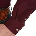 thumbnail image 4 of Cinch Mens Classic Fit Long Sleeve Button Open Pocket Solid Basic Shirt, Burgundy, 4 of 5