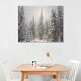 thumbnail image 2 of Nawypu  Christmas Winter Holiday Wall Art Canvas Print Painting 'Magical Snow Forest Scenery' Home Décor White, Gray, Silver, Nature Landscape, 2 of 4