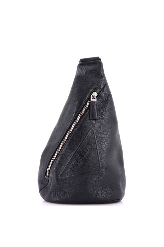 Pre-Owned Triangle Logo Sling Bag Leather By Rebag
