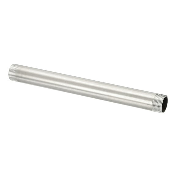 304 Stainless Steel Pipe Fitting, 1" BSP Male x 1" BSP Male Threaded 12" Length Nipple Cast Pipe