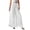 White, variant on Women's Chiffon Wide Leg Palazzo Pants, High Waist Flowy Trousers, Elastic Waist Casual Dress Pants with Side Pockets