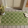 thumbnail image 3 of SAFAVIEH Courtyard Alina Geometric Quatrefoil Indoor/Outdoor Area Rug, Green/Beige, 2'7" x 5', 3 of 15