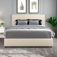 thumbnail image 5 of Tabaray Modern Vera Queen Size Platform Bed Frame with Luxurious Ivory Velvet Upholstery, Patented 4 Drawer Storage, Adjustable Headboard & Durable Wooden Slats Mattress Support,No Box Spring Needed, 5 of 18