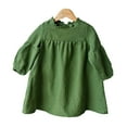 thumbnail image 3 of YTDSCS Kids Girls Casual Cotton Dresses for 2-6 Years,Spring Fall Solid Color Dress,Long Sleeve One-Piece Princess Dress for Baby Toddler, 3 of 9