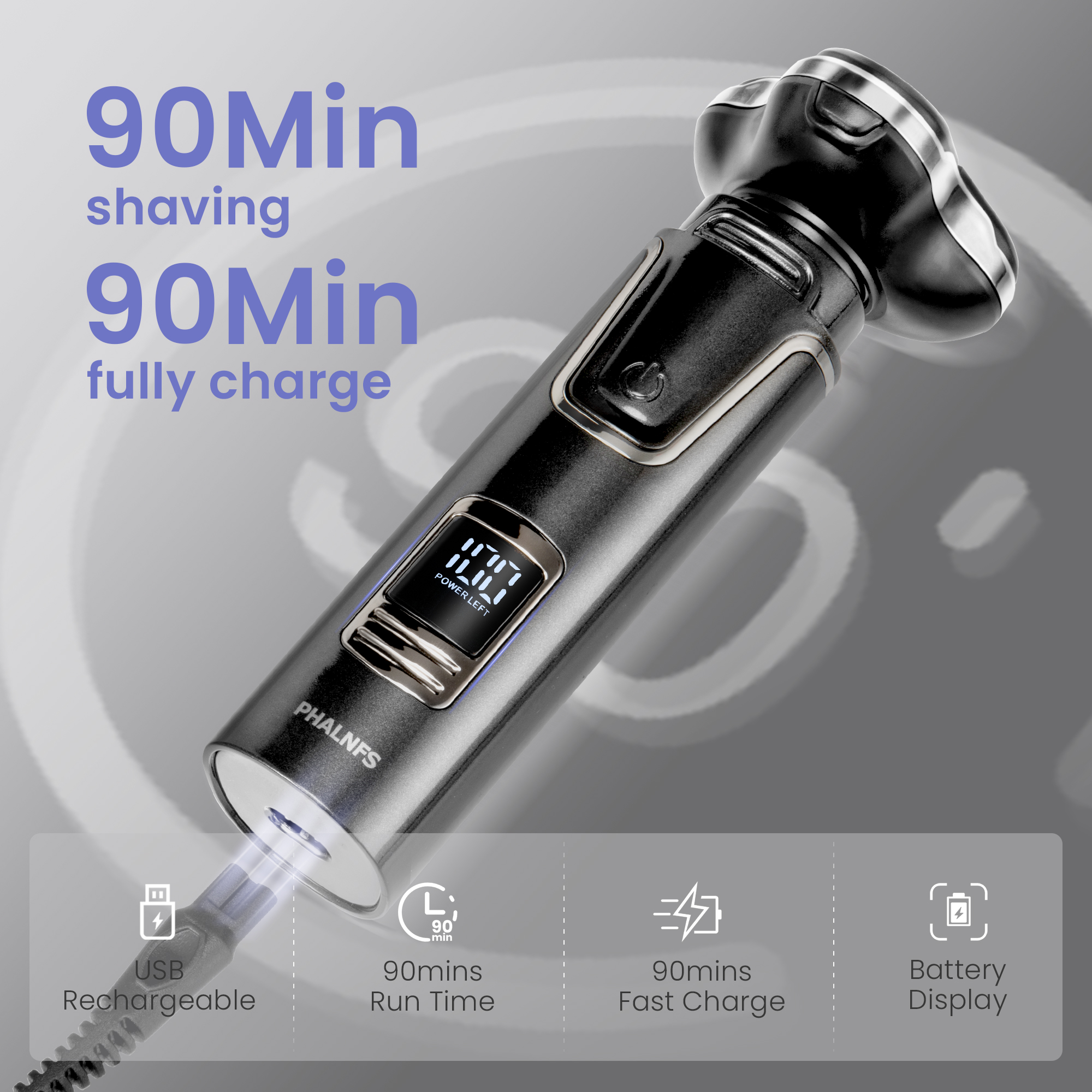 RUTAWZ 3-in-1 Electric Shaver with Beard & Nose Trimmer photo 6