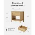thumbnail image 4 of EYYTHUNG Large Nightstand Farmhouse Bedside End Table with Open Storage Shelf, Modern Wood Night Stand for Sofa, Natural Oak, 4 of 7