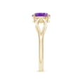 thumbnail image 5 of ANGARA Natural Prong-Set Solitaire Amethyst Split Shank Ring in 14K Yellow Gold for Women (Size-7x5mm) | February Birthstone, Birthday, Anniversary, Jewelry Gift for Women | Natural Amethyst Ring, 5 of 10