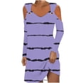 thumbnail image 2 of Robes pour Femmes, Robe d'Été Imprimée pour Femmes à Manches Longues avec Col Rabattu, 2 of 5