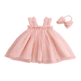 thumbnail image 1 of Filles Enfants Robe Dentelle Brodée/fleur Robe Cami avec Bandeau, 1 of 8