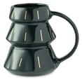 thumbnail image 3 of Thyme & Table 15 fl oz 4-Pack of Tree Shape Ceramic Mugs - Red and Green, 3 of 7