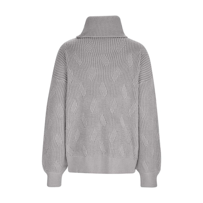 Aboser Chunky Sweaters for Women Loose Turtleneck Cable Knit