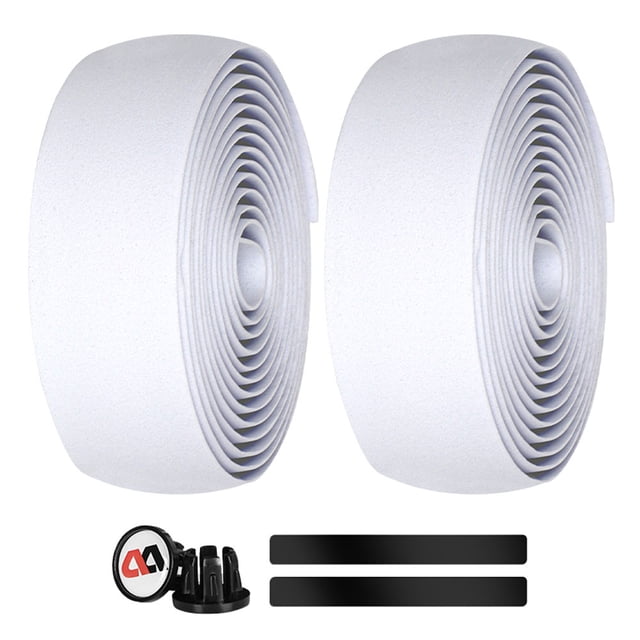WEST BIKING Premium EVA Foam Road Bike Handlebar Tape - Non-Slip, Waterproof, Shock-Absorbing, with Adhesive Backing and Unique Patterns (White)