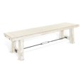 thumbnail image 1 of Rena Dining Bench- Turnbuckle Accent- 64 Inch White Mahogany Wood, 1 of 5