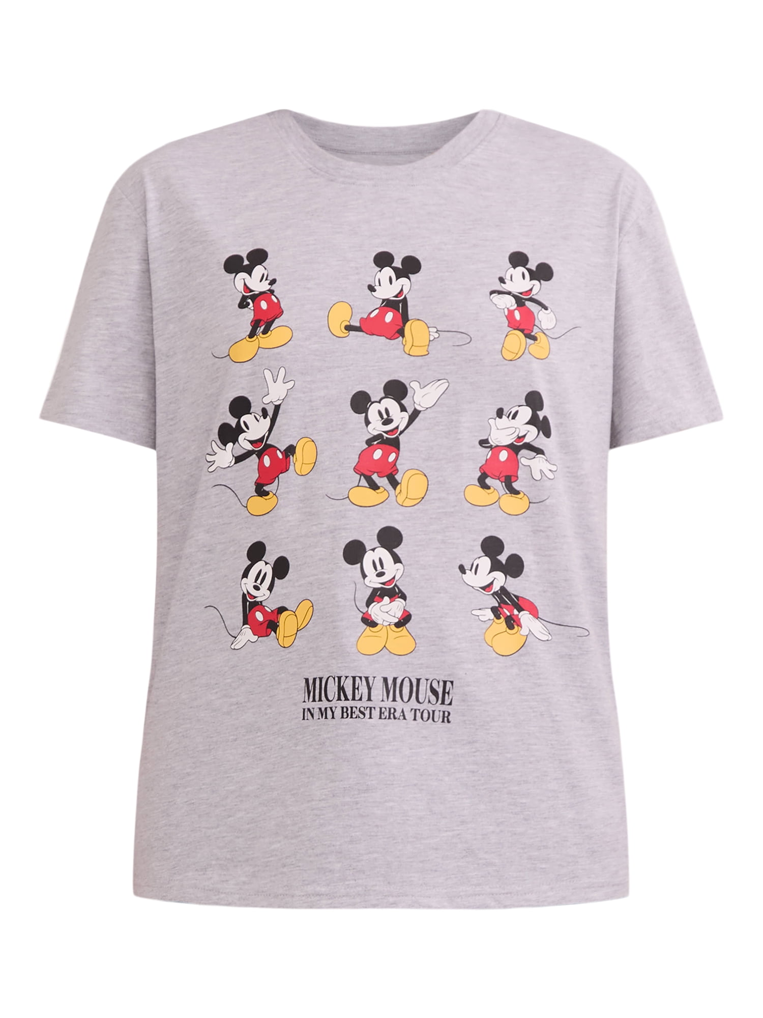 Mickey Mouse Women's Graphic Tee with Short Sleeves, Sizes XXS-XXL