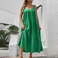 thumbnail image 2 of Yuzhih Casual Summer Dresses for Women Loose Spaghetti Strap Sleeveless Maxi Dress Plain Tiered Vacation Cami Dresses, 2 of 7