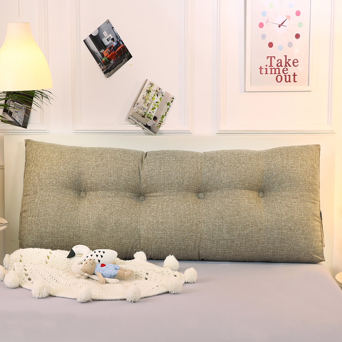 39inch Long Triangular Wedge Bed Backrest Support Pillow Sofa Reading