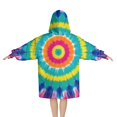 thumbnail image 2 of Colorful Rainbow Tie Dye Spiral Pattern Blanket Hoodies for Kids 6-13YR Oversize Wearable Blanket Hoodies for Boys Girls Teens, 2 of 7