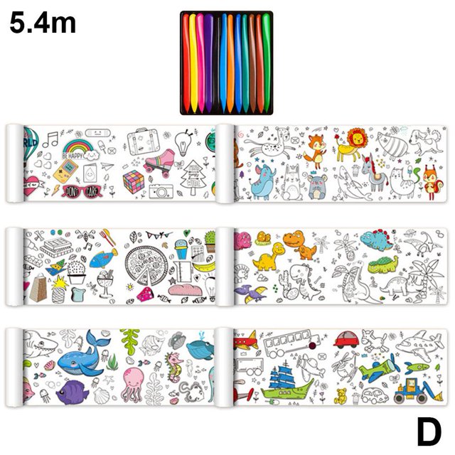Misterolina Rouleau de Dessin pour Enfants 412X, Papier de Remplissage de Couleur Graffiti DIY