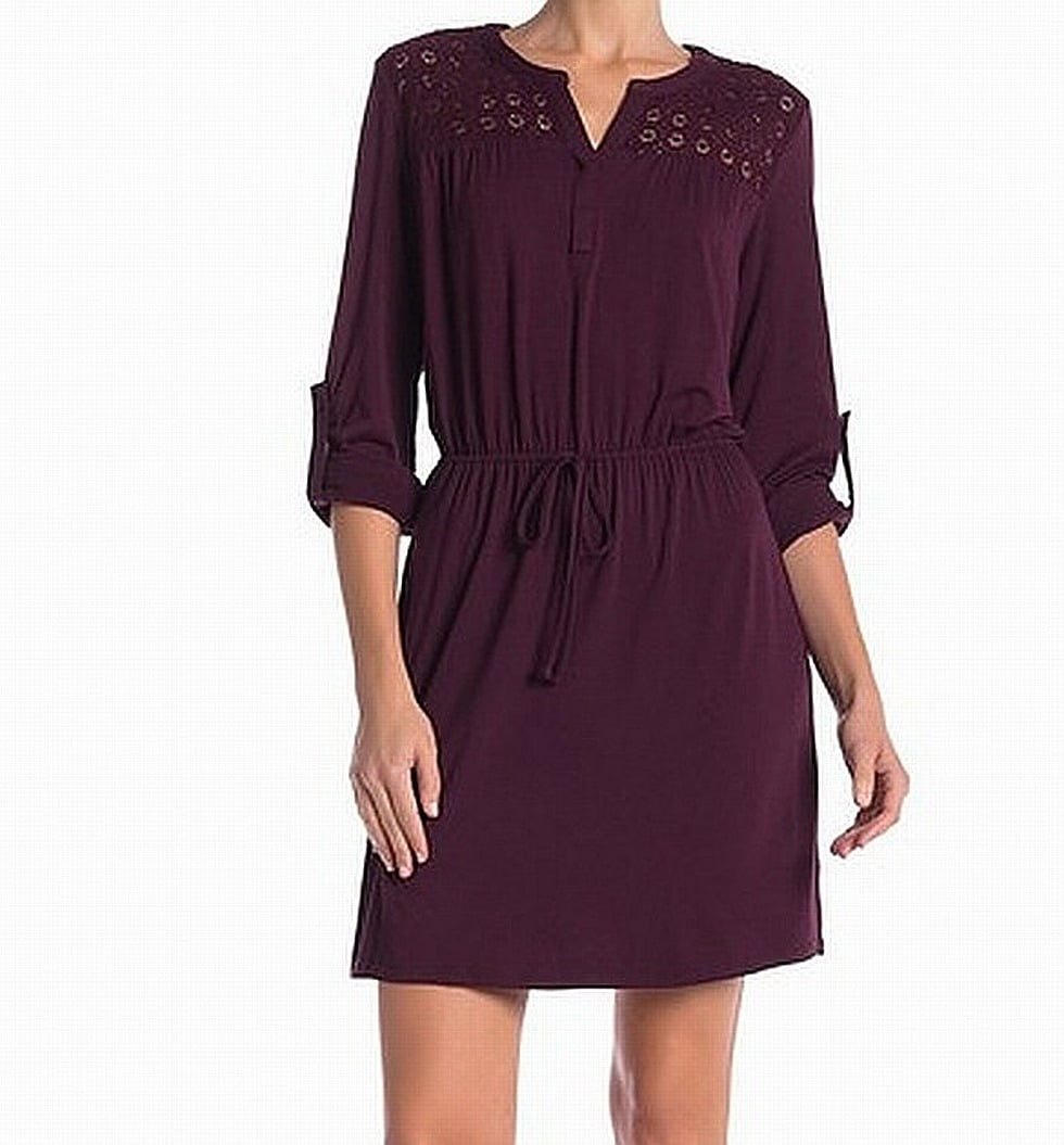 DR2 - Womens Medium Lace Insert Roll-Tab Shift Dress M - Walmart.com ...