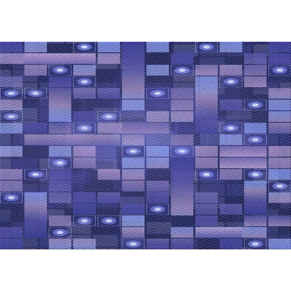 Ahgly Company Indoor Rectangle Patterned Light Slate Blue Area Rugs, 2' x 5'