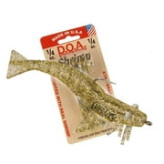 D.O.A. 3" Flavored Soft Plastic Shrimp, Clear/Gold, 3 Count