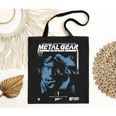 vintage Metal Gear Solid 1 Tactical Espionage Action Solid Snake Men s Cotton Tote Bag-TH42430