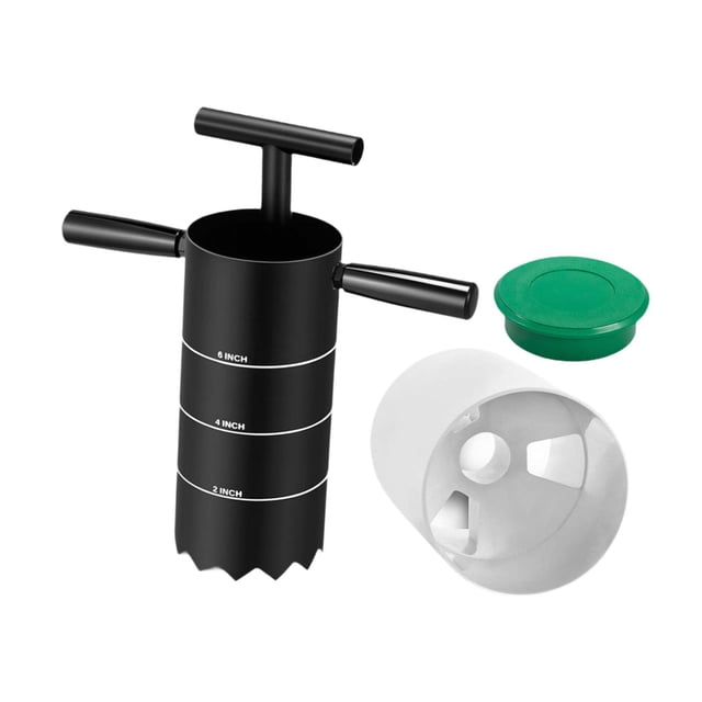 Golf Digger Cortador de Hoyos Portátil con Copa Y Mango Desmontable Acero Carbono Resistente para Jardín Práctica en Casa Entrenamiento Profesional Ad Tres agujeros de 6 pulgadas