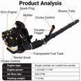 thumbnail image 6 of Gas Powered Backpack Leaf Blower – 52CC 2-Stroke Engine, 550 CFM for Heavy Duty Commercial Lawn Care, Wet Leaf & Debris Removal with Offset Handle Design, 6 of 6