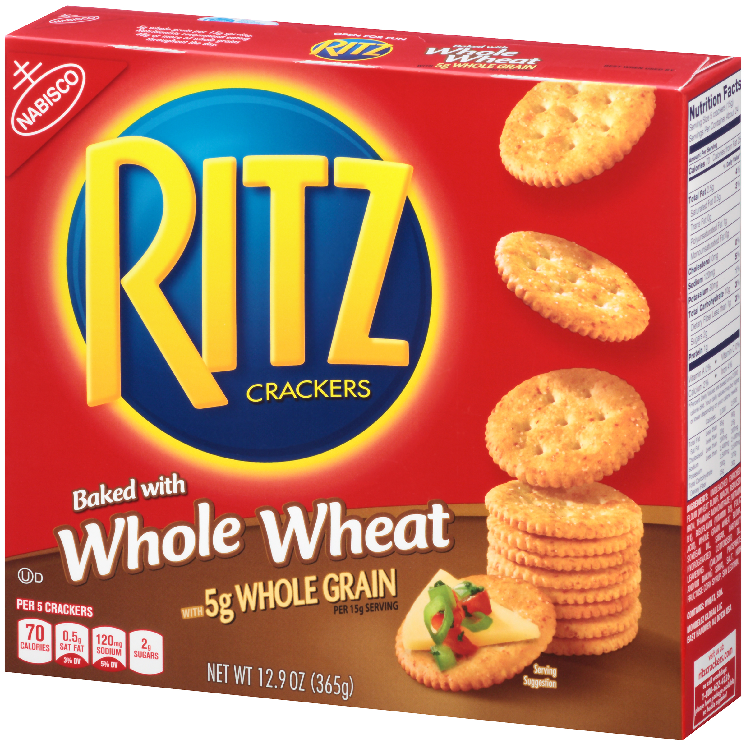 100 Percent Whole Wheat Crackers Nabisco Wheat Whole Ritz Classic Crackers 12.9 oz