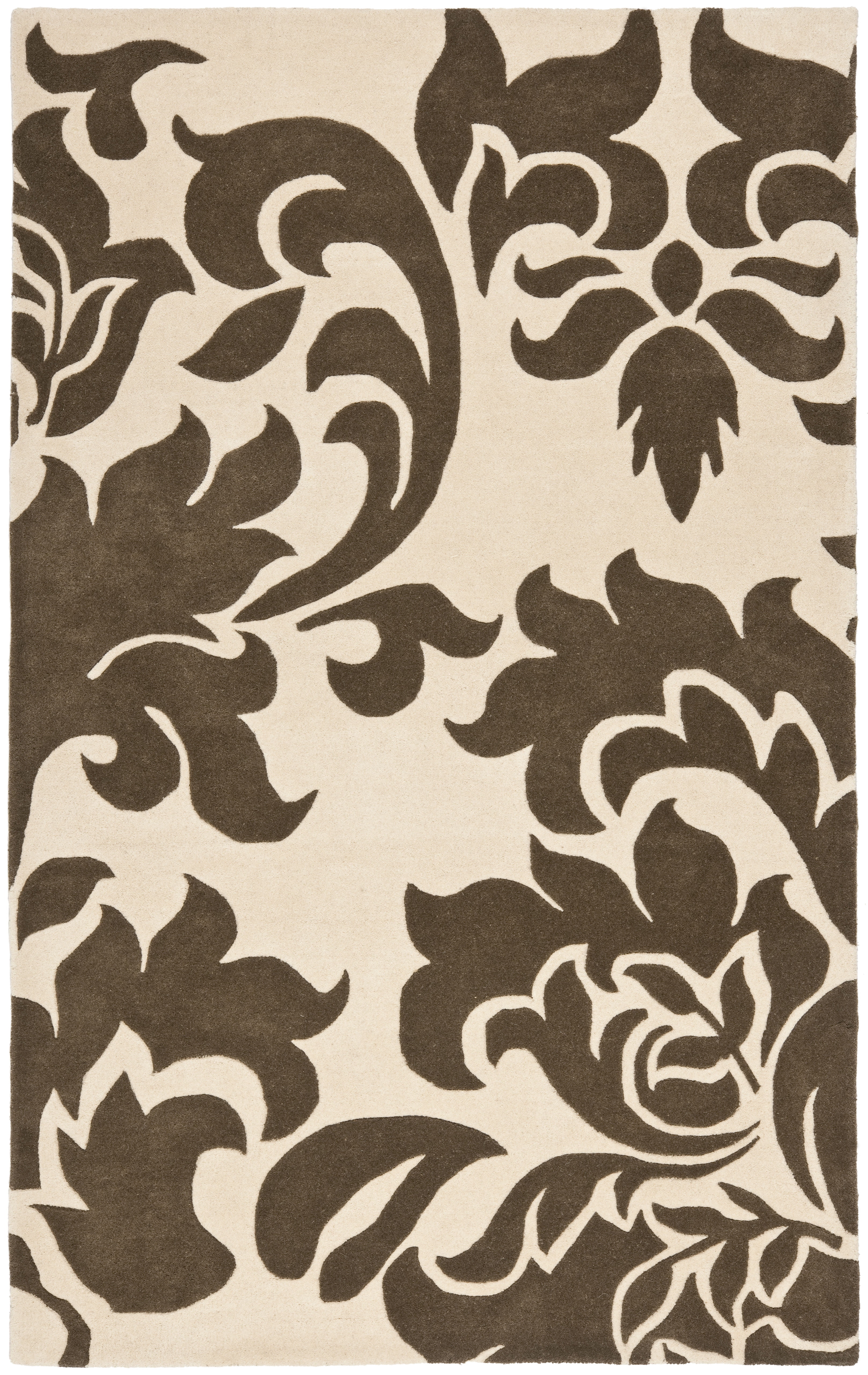 SAFAVIEH Martha Stewart Barcelona Floral Wool Area Rug, Molasses, 8' x 10'