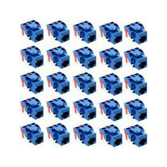 ICC IC107L6CBL CAT6 RJ45 Keystone Jack, EZ Style, 25-Pack, Blue