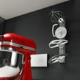 thumbnail image 4 of Wooden Kitchenaid Attachment Holder, Wall Mounted Kitchen Accessories 4-pack White Plastic Hangers, Compatible With Kitchen aid Dough Hook, Edge Mixers, Flat Mixers, Wire Whips, 4 of 5