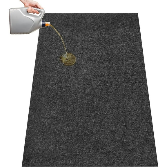60 x 36 Inch Oil Spill Mat, Garage Floor Mat Under Car Driveway Mats Oil Leaks Absorbent Oil Pad, Reusable, Washable, Durable, Waterproof Backing, Protects Surfaces, Black