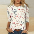thumbnail image 2 of XMMSWDLA T-Shirts pour Femmes Coupe Ample Col Rond Manches Courtes Hauts Blouse Décontractée d'Été 2025 T-Shirt Basique Rouge T-Shirts pour Femmes Coupe Ample, 2 of 5