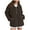 Brown2, variant on Semi Turtleneck Solid Color Plush Sweater for Women New Cardigan Top Two Way Zip Casual Fashion, One Pack Jacket Brown2 2XL