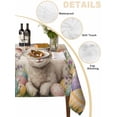 thumbnail image 5 of Spring Easter Sheep Rectangle Tablecloth, Colorful Eggs Floral Botanical Rustic Waterproof & StainResistant Tablecloth, Washable Oil-proof Table Cover for Dining/Party/Wedding/Camping/Buffet 52x70 In, 5 of 9