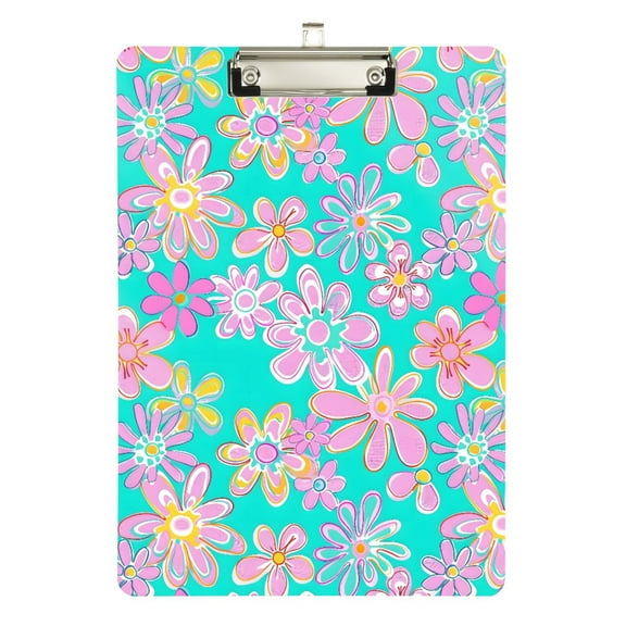 ALAZA Plastic Clipboard A4 Letter Size Decorative Clipboards for Students Women Men 9" x 12.5" Cute Floral