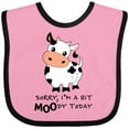 thumbnail image 3 of Inktastic Sorry, I'm a Bit Moody Today Cute Cow Pun Boys or Girls Baby Bib, 3 of 4