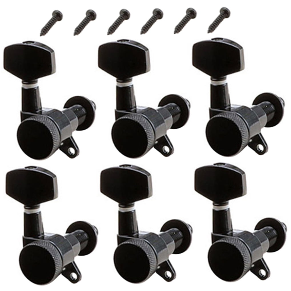UPOUART  Acoustic Guitar Tuner Pegs Zinc Alloy 6 Pieces Black