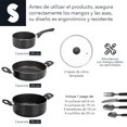 thumbnail image 2 of SIGNA Bateria De Sartenes De Aluminio Bateria De Cocina Con Revestimiento Antiadherente Juego De Ollas Y Sartenes Incluye Un Set De Cubiertos Completos 4 Personas 32 Piezas (Negra), 2 of 9