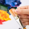 thumbnail image 5 of HWZWT Wood Color Polyester Paint Brush for Acrylic Watercolor, 5 of 5