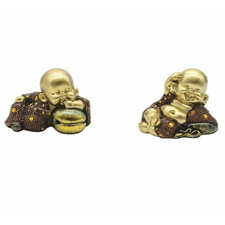 FC Design 2-Piece Little Monk in Different Poses Set 4"W Statue Feng Shui Decoration Religious Figurine