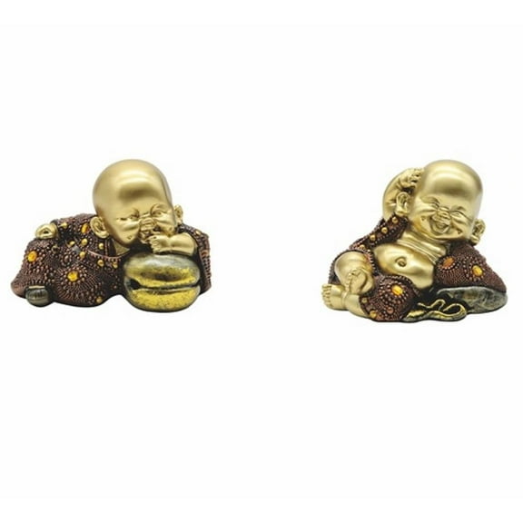FC Design 2-Piece Little Monk in Different Poses Set 4"W Statue Feng Shui Decoration Religious Figurine